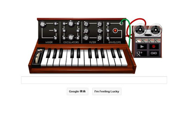 今日のGoogleロゴはシンセサイザー風、実際に演奏や多重録音も可能 画像
