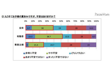小1の母親、有職者の52%が「子どもの夏休みが不安」 画像