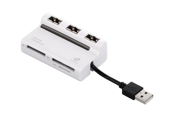 どっち向きでもUSBに挿せる! バッファローのUSBハブ付きカードリーダー 画像