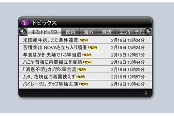 Yahoo!ニューストピックスを常時表示できるツール 画像