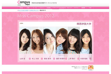 首都圏・関西圏主要大学のミスキャンパス候補勢ぞろい!「Campus Navi」、インタビュー動画を公開 画像