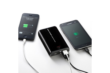 2台同時充電・iPhone5対応……サンワサプライ、6000mAhのモバイルバッテリー  画像