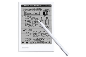 シャープ、画面に手書きをしてデジタル保存できる6型液晶「電子ノート」 画像