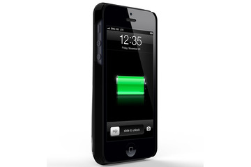 ケース内部にコネクタを内蔵しない小型モデル、iPhone 5用ケース一体型補助バッテリ 画像