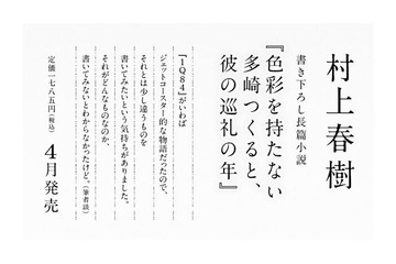 村上春樹新作、週間売上で首位！　映画化するなら… 画像