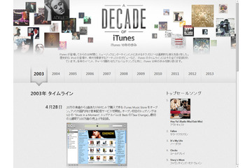 iTunes Store間もなく10周年!特集ページ「A DECADE OF iTunes」がオープン 画像