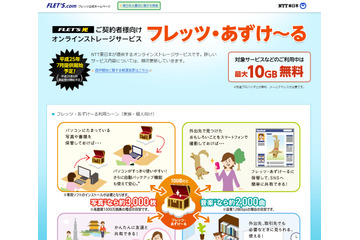 NTT東、オンラインストレージ「フレッツ・あずけ~る」を7月29日より提供開始 画像