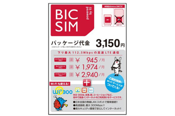 ビックカメラ、LTE通信＆Wi-Fi対応のオリジナルSIMカードを提供開始……月額945円 画像