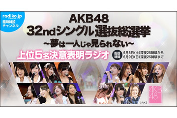 AKB48総選挙が終わったら……上位5名のインタビュー音声を「radiko.jp」が独占配信 画像