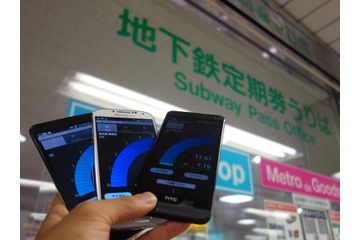 夏休み恒例イベント開催の東京メトロで、3キャリアの通信速度をチェック! 画像