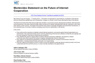 インターネット関連10団体、「モンテビデオ声明」を発表 画像
