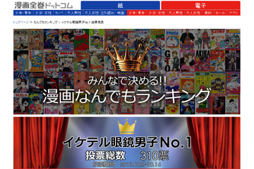 マンガのキャラで最もイケてる“メガネ男子”は? 画像