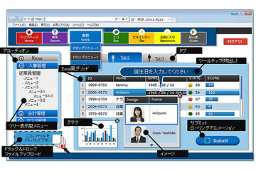 富士通、Webアプリフレームワーク「INTARFRM RIA Java Ajax V4」販売開始 画像