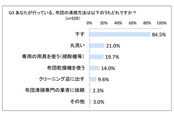大掃除シーズン到来、「布団清掃は面倒くさい」約8割 画像