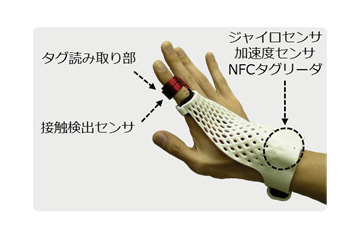 【MWC 2014 Vol.8】富士通研、作業現場向けグローブ型ウェアラブルデバイスを開発 画像