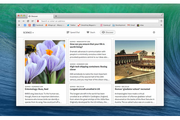 最新バージョン「Opera 20」、Windows版とMac版が公開……Discover機能でコンテンツを集約 画像