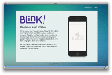 Yahoo！が自動消滅型メッセージングサービス「Blink」を傘下に 画像