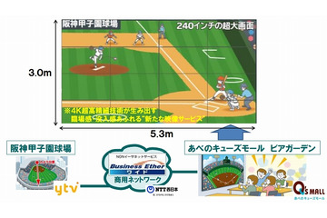 NTT西、阪神タイガース戦をビアガーデンに4Kリアルタイム配信 画像