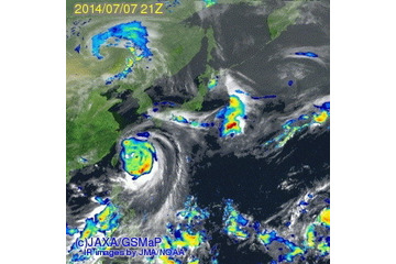 JAXA、GPM主衛星による大型台風8号観測映像を公開 画像