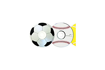 リコー、野球やサッカーなどのボールをかたどった数量限定DVD+RWディスク 画像