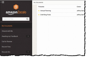 AWS、文書共有サービス「Amazon Zocalo」の一般公開を開始 画像