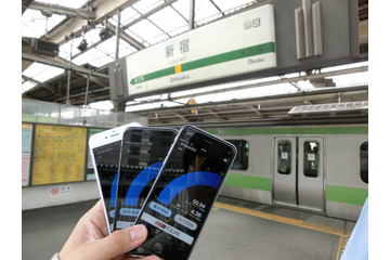 iPhone 6スピードテスト!混雑する主要駅とその待ち合わせ場所での通信速度、auが優位 画像