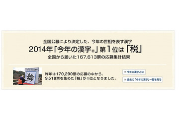 今年の漢字「税」に決定！ 画像