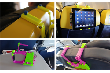 飛行機でタブレットを楽しむ!トラベリングマウント「クランプヒーロー」 画像