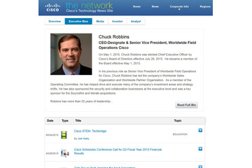 米シスコ、新CEOにチャック・ロビンズ氏 画像