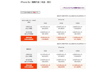 KDDI、「iPhone 6s/6s Plus」の端末価格を発表 画像