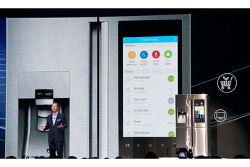 【CES 2016】“スマホのようなスマート冷蔵庫”、サムスンが写真や音楽再生が楽しめる「Family Hub」発表 画像
