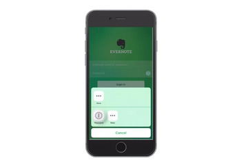 「Evernote」iOS版、パスワード管理アプリ「1Password」と連携 画像