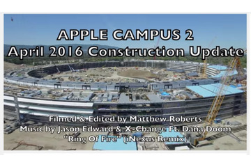 まるで宇宙船! 建設中のアップル新社屋をとらえた新たな空撮動画 画像