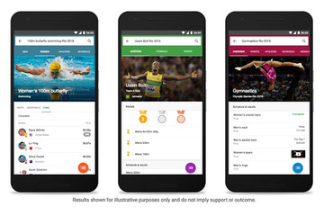 Google検索アプリ、リオ五輪の情報を網羅的にピックアップできるUIに変更 画像
