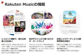 楽天、定額制音楽配信サービス参入!月額500円から「Rakuten Music」をスタート 画像