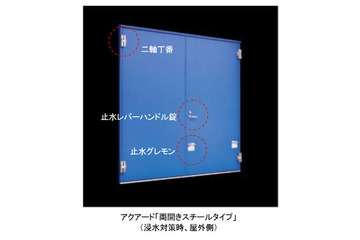 浸水高さ3mの水圧荷重に耐える止水ドアに新ラインナップ 画像