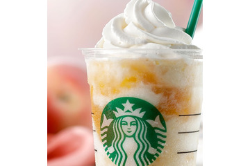 11日発売!スタバの新作フラペチーノは「ホワイト チョコレート & ピーチ クリーム フラペチーノ」 画像