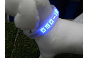 スマホで入力!ペット用LED認識バンドが展示中! 画像