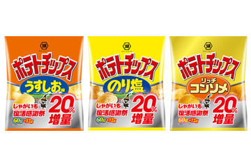 ポテチショックから復活！湖池屋がポテチを増量する「じゃがいも復活感謝祭」を開催 画像