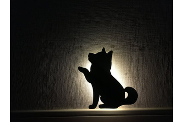 暗闇を柴犬型ウォールライトで照らし「ほっこり」する 画像