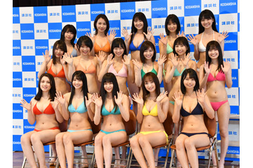 「ミスマガジン2019」ベスト16がビキニ姿でお披露目、“ポロリ”を危惧するもフレッシュに特技披露! 画像