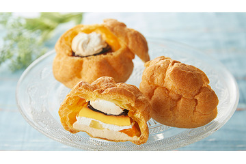 中にはプリンまるごと1個＆フルーツ！ローソンストア100、新作シュークリーム発売 画像