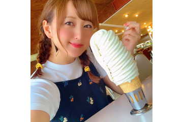 小松彩夏、地元岩手をアピール!10段巻きソフトクリームの映える写真に反響 画像