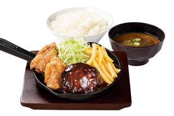 からあげ専門店・からやまに「ハンバーグとにんにくからあげ定食」新登場 画像