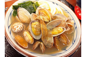 【実食】本日発売！丼から溢れんばかりのあさりが魅力「あさり冷やかけうどん」！後を引く美味しさ「青唐おろしぶっかけうどん」 画像