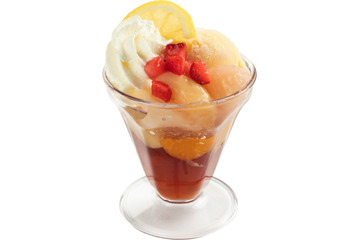 スシロー、「フルーツインティーパフェ（白桃＆マンゴー）」本日から発売 画像