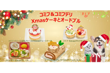 愛犬と一緒にクリスマスパーティー!コミフで、Xmasケーキ&オードブルの予約受付中 画像