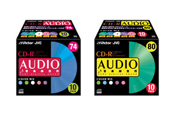 ビクター、5色10枚パックの音楽録音用CD-Rディスク 画像