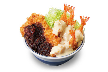 揚げ×揚げでボリューミー!かつや「海老マヨとチキンカツの合い盛り」新発売 画像