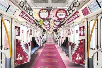 電車内がハーゲンダッツのデザイン一色に！車両内をしあわせなエピソードで埋め尽くす 画像